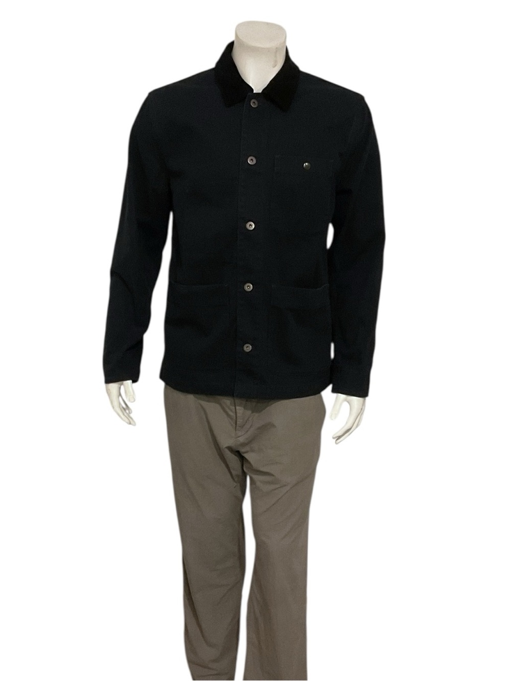 Wallace & Barnes Men's Black Button Canvas Chore Jacket